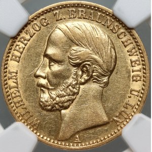 Germany, Brunswick-Wolfenbüttel, Wilhelm, 20 Mark 1875 A, Berlin