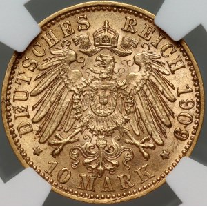 Deutschland, Baden, Friedrich II, 10 Mark 1909 G, Karlsruhe