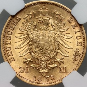 Deutschland, Sachsen, Jan V, 20 Mark 1873 E, Muldenhütten