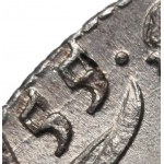 August III, ort 1755 EC, małe popiersie króla, Lipsk - przebita data?
