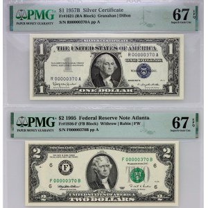 United States of America, set of PMG graded banknotes 1957-2006 (4 pieces)