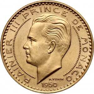 Monaco, Rainien III, 20 Francs 1950, ESSAI