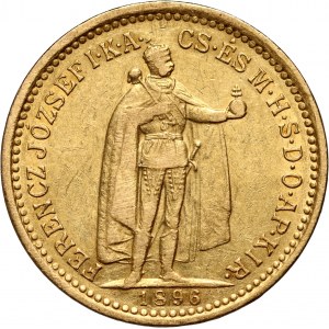Hungary, Franz Joseph I, 10 Korona 1896 KB, Kremnitz