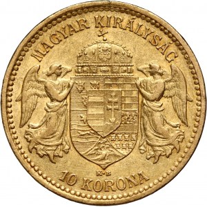 Hungary, Franz Joseph I, 10 Korona 1896 KB, Kremnitz