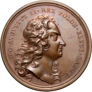 August II Mocny, medal bez daty (1709), Na powrót króla do Drezna i odzyskanie korony polskiej