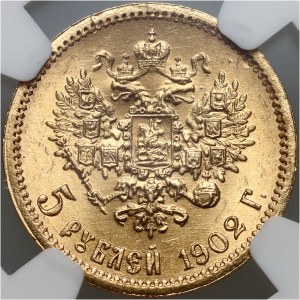 Rusko, Mikuláš II., 5 rublů 1902 (AP), Petrohrad