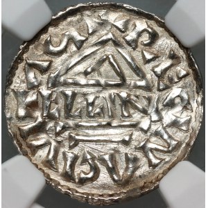 Allemagne, Bavière, Henri II le carrier 985-995, denier, Ratisbonne, ELLIN minster