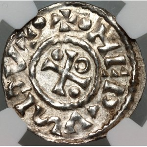Allemagne, Bavière, Henri II le carrier 985-995, denier, Ratisbonne, ELLIN minster