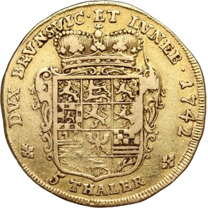 Germany, Brunswick-Wolfenbüttel, Karl I, 5 Thalers 1742, Braunschweig