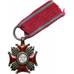 Polska, Srebrny Krzyż Zasługi, miniatura, J. Knedler, srebro