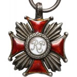 Polska, Srebrny Krzyż Zasługi, miniatura, J. Knedler, srebro