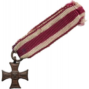 Polska, Krzyż Walecznych 1920, jednostronna miniaturka na wstążce