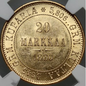 Finland, Alexander II, 20 Markkaa 1880 S, Helsinki