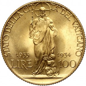 Vatican, Pius XI, 100 Lire 1933/34