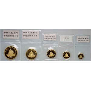 China, Panda 1997, set of 5 coins