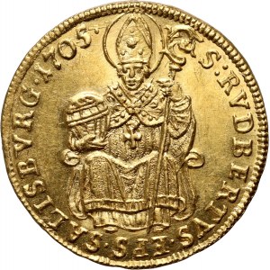 Rakúsko, Salzburg, Jan Ernest von Thun a Hohenstein, dukát 1705
