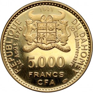 Dahomey, 5000 Francs 1971, 10th Anniversary of Independence