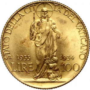 Vatican, Pius XI, 100 Lire 1933/34