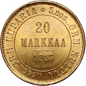 Finland, Nicholas II, 20 Markkaa 1913 S, Helsinki