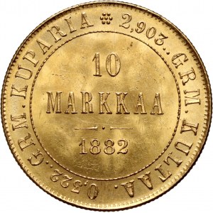 Finland, Alexander III, 10 Markkaa 1882 S, Helsinki