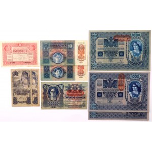 Austria, set of banknotes 1902-1945, (9 pieces)
