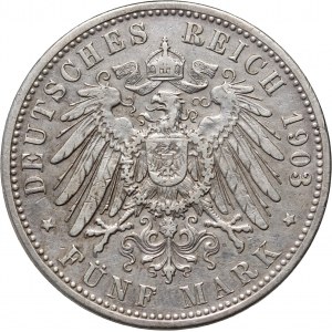 Germany, Bavaria, Otto, 5 Mark 1903 D, Munich