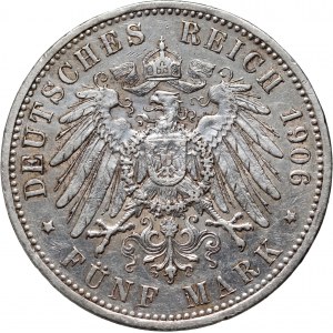 Germany, Prussia, Wilhelm II, 5 Mark 1906 A, Berlin