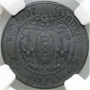 Wolne Miasto Gdańsk, 10 fenigów 1920, Gdańsk, małe cyfry, 60 perełek