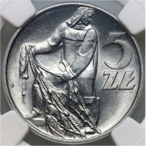 PRL, 5 zloty 1959, Rybak