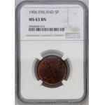 Finland, Nicholas II, 5 Penniä 1906