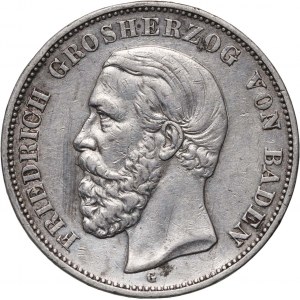 Germany, Baden, Friedrich I, 5 Mark 1902 G, Karlsruhe