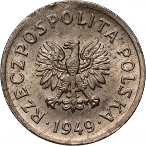 People's Republic of Poland, 10 grosz 1949, SAMPLE, cupro-nickel, SPIRIT, inscription concave at 2 o'clock