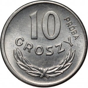 PRL, 10 grošů 1962, PRÓBA, nikl, reliéfní nápis