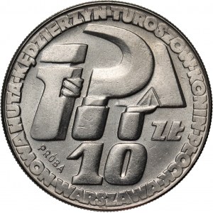 People's Republic of Poland, 10 gold 1964, Sierp i kielnia, PRÓBA, nickel, with mint mark