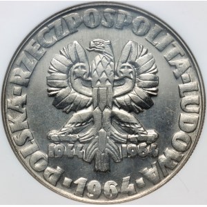 Polská lidová republika, 10 zlatých 1964, Strom, PRÓBA, nikl (data pod orlími tlapami)