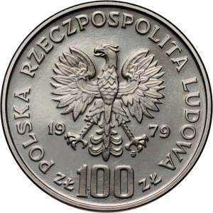 Polská lidová republika, 100 zlotých 1979, Kozica, PRÓBA, nikl