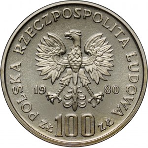 PRL, 100 złotych 1980, Ochrona Środowiska - Głuszec, PRÓBA, nikiel