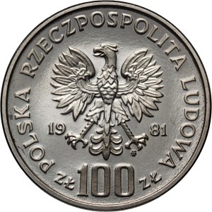 People's Republic of Poland, 100 zloty 1981, Environmental Protection - Horse, SAMPLE, nickel