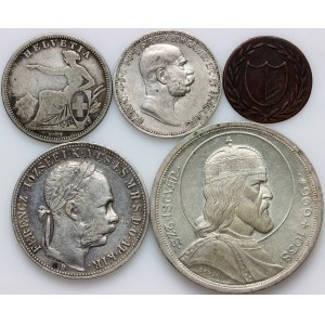 Europe, set of coins from 1819-1938, (5 pieces)