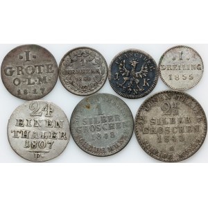 Germany, set of coins from 1773-1860, (7 pieces)