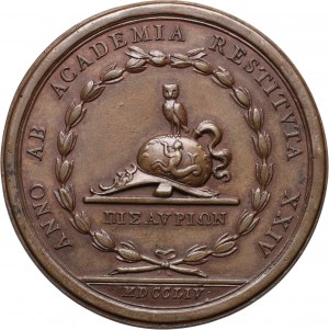 Italy, medal commemorating the 24th anniversary of the founding of the Academy of Pesaro