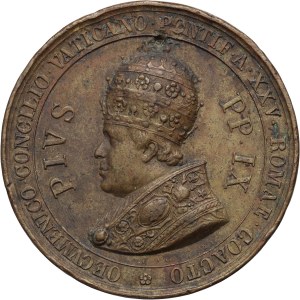 Włochy, medal z 1870, Pius IX , Zakończenie XX Rady ekumenicznej