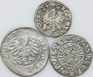 Sigismund I the Old / Sigismund III Vasa, 16th-17th century coin set, (3 pieces)