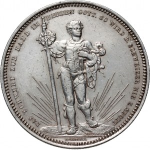 Switzerland, 5 Francs 1879, Basel, Shooting Festival