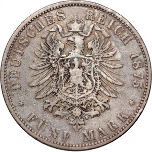 Germany, Hamburg, 5 Mark 1875 J, Hamburg