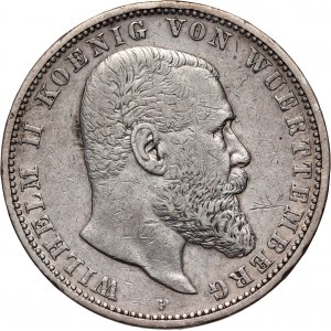 Germany, Württemberg, Wilhelm II, 5 marks 1901 F, Stuttgart