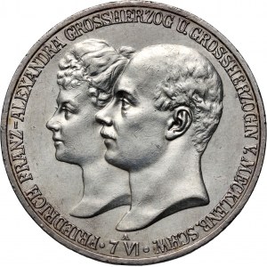 Germany, Mecklenburg-Schwerin, Friedrich Franz IV, 5 Mark 1904 A, Berlin, Wedding to Alexandra