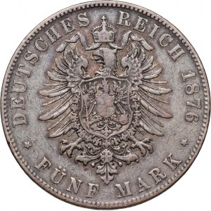 Germany, Baden, Frederick I, 5 Mark 1876 G, Karlsruhe