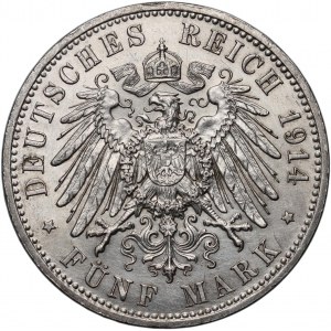 Germany, Prussia, Wilhelm II, 5 Marks 1914 A, Berlin