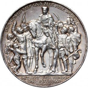 Germany, Prussia, Wilhelm II, 3 Mark 1913 A, Berlin, 100th Anniversary of the victory at the Battle of Leipzig